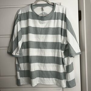 Striped Green and White Cato T-Shirt